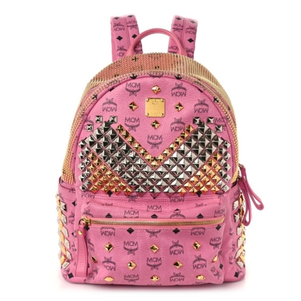 MCM Pink Studded Backpack